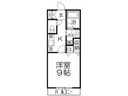 グランドメゾンホソヤマ(1K/3階)の間取り写真