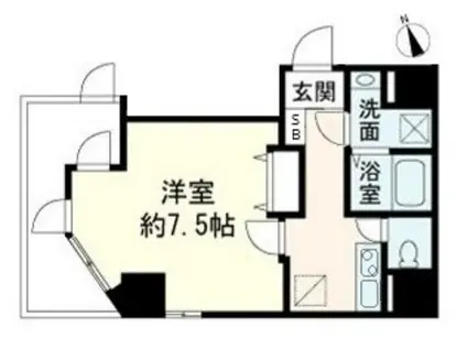 ブリヤン諏訪台(1K/1階)の間取り写真