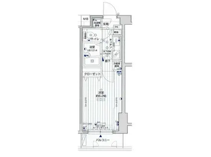 菱和パレス世田谷桜新町(1K/4階)の間取り写真