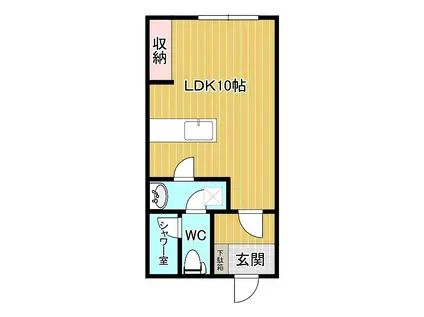 アパートメントテラモトI(ワンルーム/2階)の間取り写真