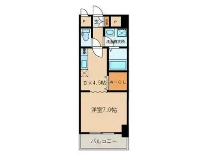 サンルーヴル(1DK/7階)の間取り写真