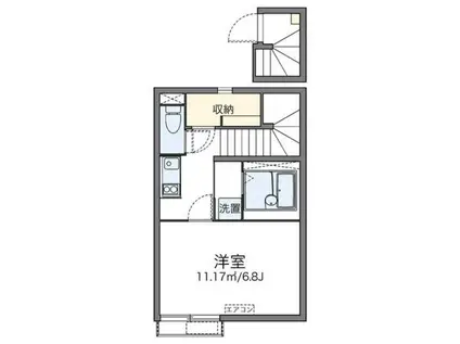 レオネクストRIVEMIII(1K/2階)の間取り写真