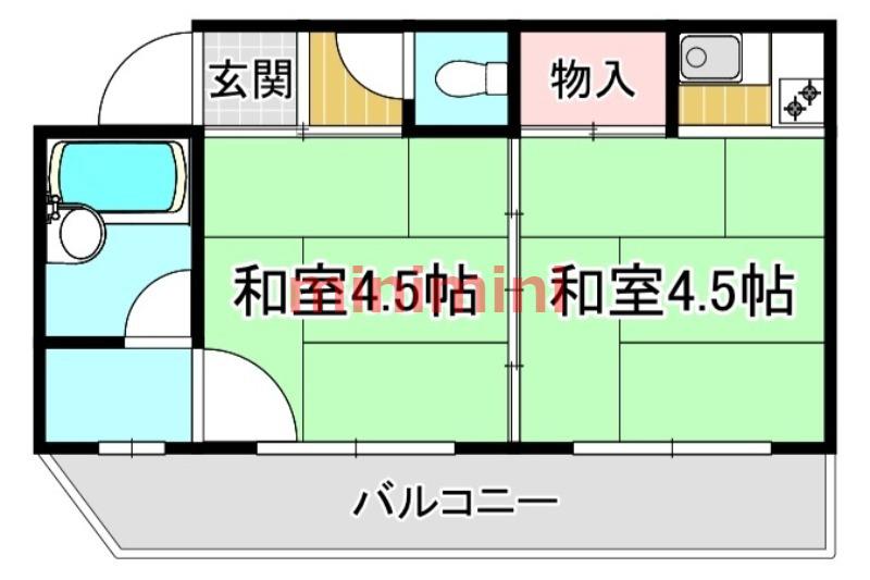 藤田ハイツ(2K/2階)の間取り写真