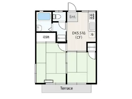 オレンジハイム(2DK/1階)の間取り写真