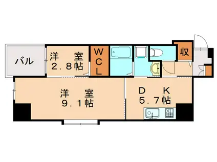 ダ・ヴィンチ(2DK/4階)の間取り写真