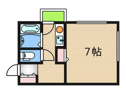 メビウス帝塚山西レジデンス(1K/3階)の間取り写真