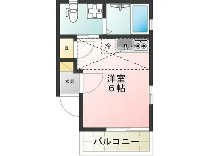 GLANTREE(ワンルーム/2階)の間取り写真