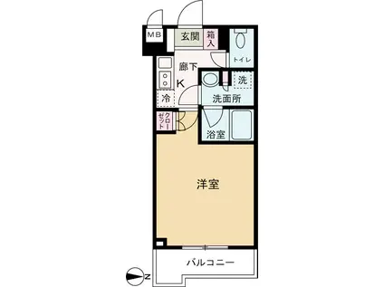 ルーブル武蔵中原伍番館(1K/5階)の間取り写真