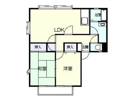 セントハイツI棟(2DK/2階)の間取り写真