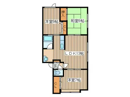 CAS YM・カーサYM(3LDK/2階)の間取り写真