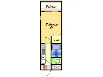 U-BIGタワー(1K/2階)の間取り写真