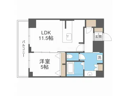 DIMUS新大阪(1LDK/12階)の間取り写真