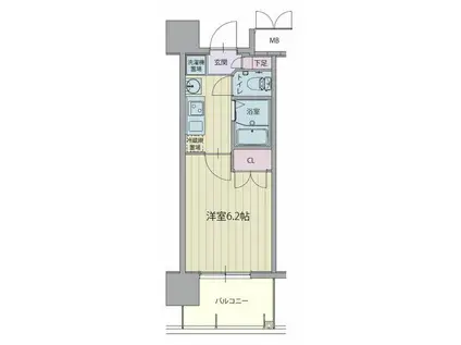 パルティール城西(1K/4階)の間取り写真