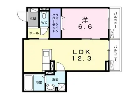 グランツI(1LDK/3階)の間取り写真