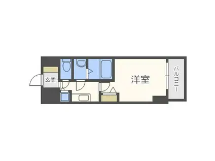 エス・キュート京町堀(1K/10階)の間取り写真