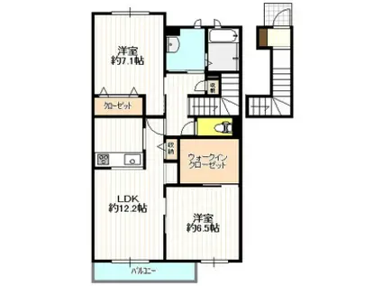 プライム茜(2LDK/2階)の間取り写真