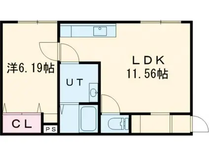SIDE GATE(1LDK/1階)の間取り写真