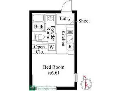 エクサム三軒茶屋IV(2DK/2階)の間取り写真