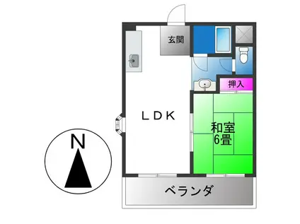 コーポ畠山(1LDK/2階)の間取り写真
