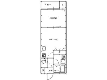 EIJU粉浜駅前(1LDK/3階)の間取り写真