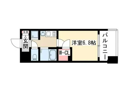 プレサンス泉セントマーク(1K/6階)の間取り写真