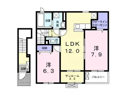 JR越後線 巻駅 徒歩6分 2階建 築6年(2LDK/2階)の間取り写真