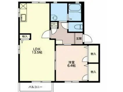 グランドソレイユ(1LDK/1階)の間取り写真