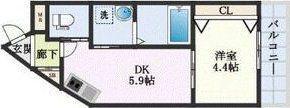 KORE・YIELD千里丘(1DK/1階)の間取り写真