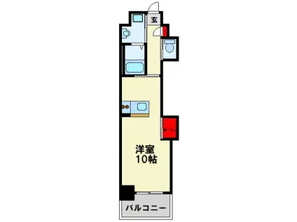 ウィングス折尾(1K/4階)の間取り写真