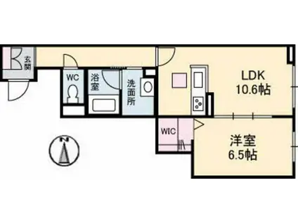 シャーメゾンルッカ(1LDK/1階)の間取り写真