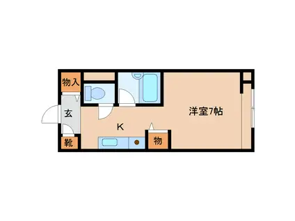 アスカ21大和小泉(ワンルーム/2階)の間取り写真