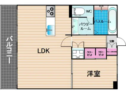 篠隈ビル(1LDK/4階)の間取り写真