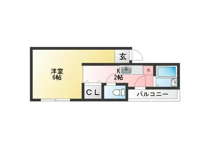 カデンザ(ワンルーム/2階)の間取り写真