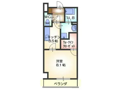 ハイトピア四日市(1K/3階)の間取り写真