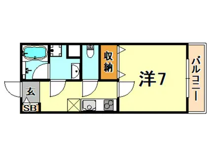 GKレジデンス王子公園(1K/6階)の間取り写真