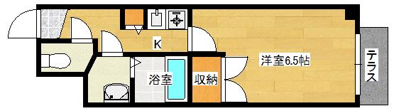 ベルビュー河原町(1K/3階)の間取り写真