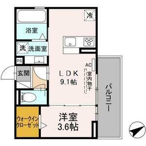 トレンタ 氷室(1LDK/3階)の間取り写真