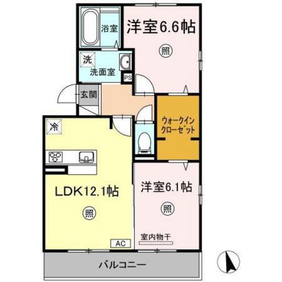 エストレーラ(2LDK/2階)の間取り写真