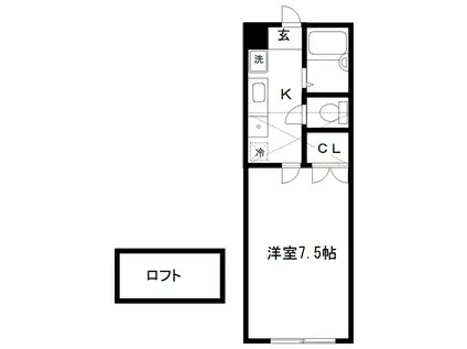 コーポタカ(1K/2階)の間取り写真
