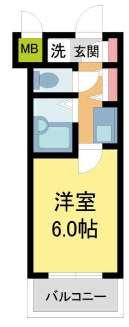 WAGAYA門戸厄神(ワンルーム/3階)の間取り写真