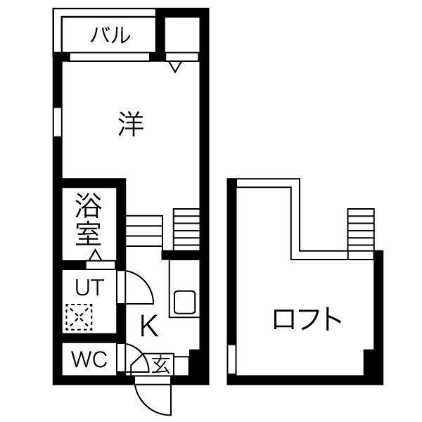 クレール・K・桜山(1K/1階)の間取り写真
