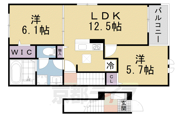 グリーンハイツ加茂II(2LDK/2階)の間取り写真