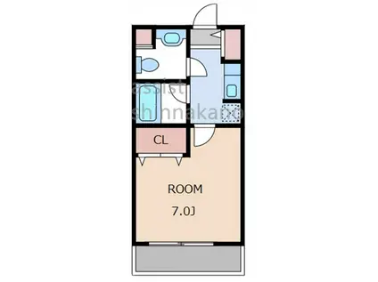 グリーンヒルズ(1K/1階)の間取り写真