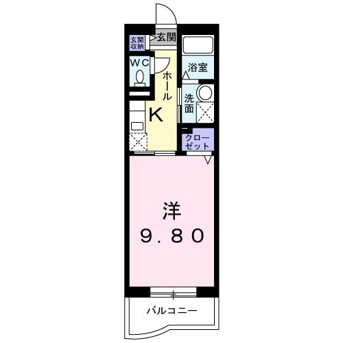 プロムナードベル(1K/3階)の間取り写真