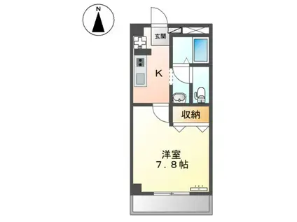 セジュール矢形(1K/1階)の間取り写真