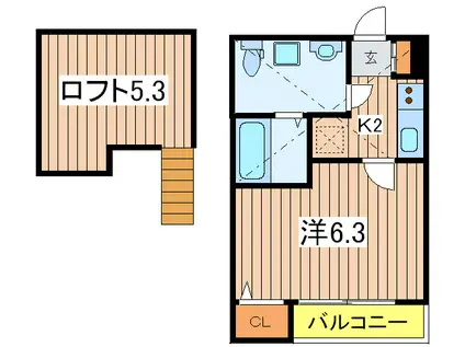 グラン・ノワール(1K/1階)の間取り写真