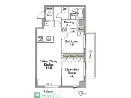 メトロステージ亀有(2LDK/3階)の間取り写真