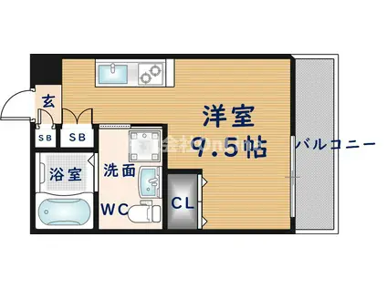 リビングライフ長瀬ウエスト(ワンルーム/3階)の間取り写真