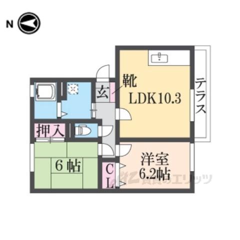 セジュールN-Ⅱ(2LDK/2階)の間取り写真