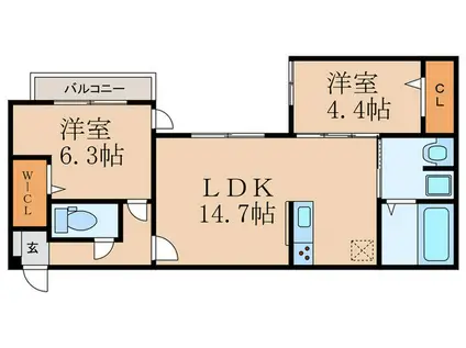 FLOURICHI(2LDK/3階)の間取り写真